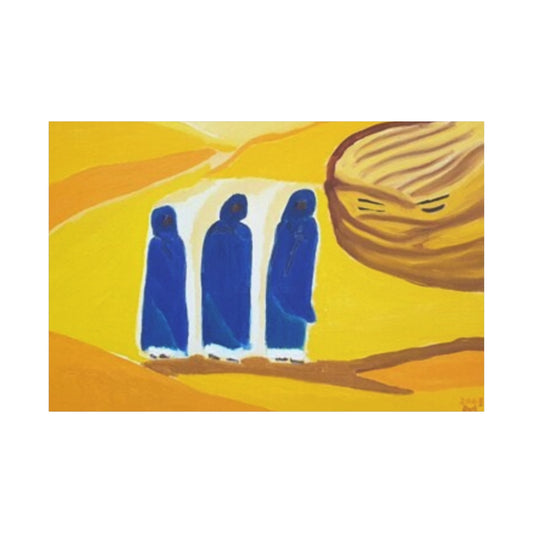 tableau les hommes bleu du sahara marocain
